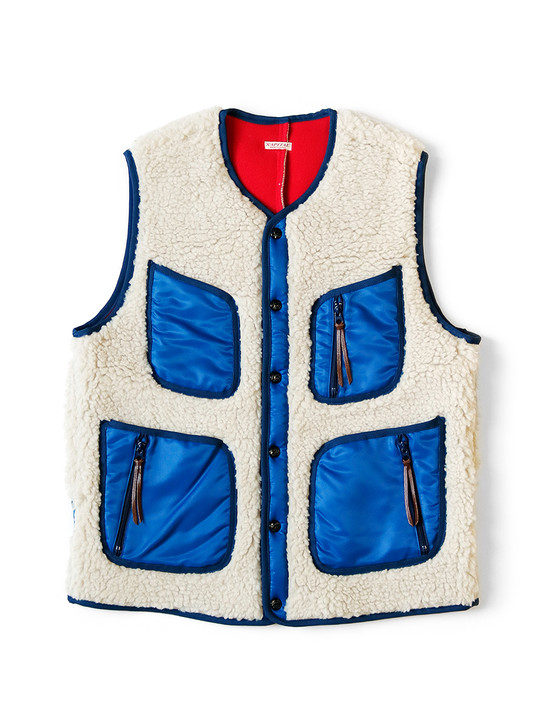 Picture No.1 of KAPITAL Bonded Fleece Beach Vest EK-1313