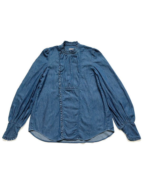 Picture No.1 of KAPITAL 5.5Oz Denim Frill Stand Collar Retro Shirt K2210LS057