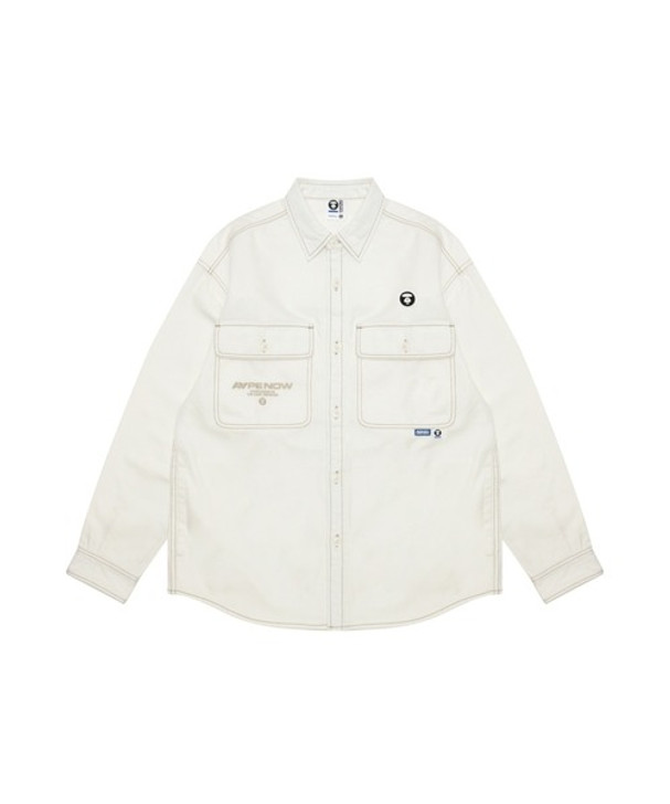 AAPE NOW DENIM LONG SLEEVE SHIRT AAPSTM8420XAJ