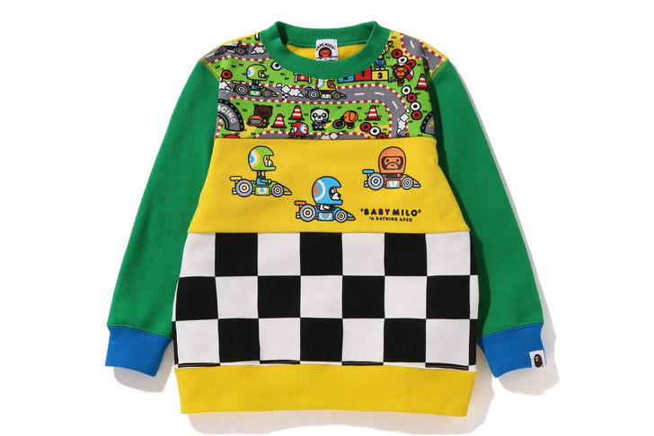 Picture No.1 of BAPE PIRATE BABY MILO RACING COLOR BLOCK CREWNECK 2I30313005