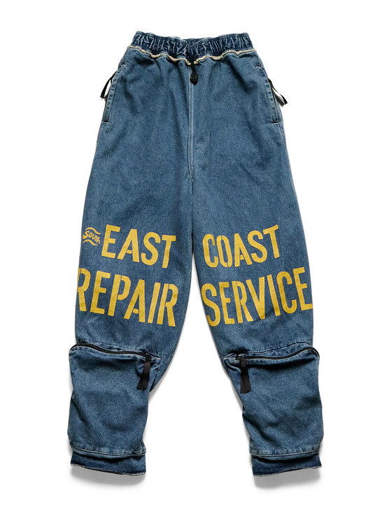12.5Oz Broken Denim East Repair Man Track Pants K2303LP064