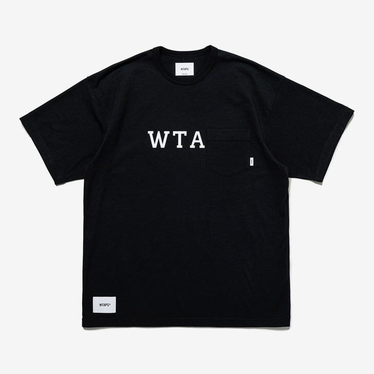 特注Wtaps 18SS DESIGN SS COLLEGE TEE BLACK S Tシャツ/カットソー(半袖/袖なし)