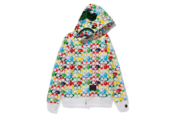 CUT AND SEWN [BAPE X COACH] SHARK FULL ZIP HOODIE