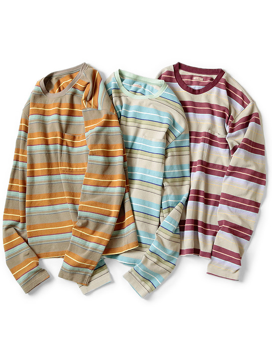KAPITAL T-Shirt Multi-border Kanoko Crulon T