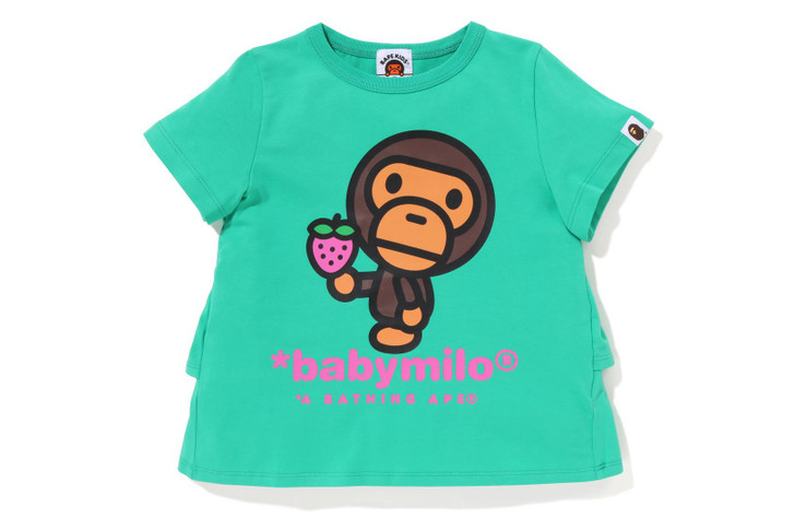 BAPE CUT AND SEWN BABY MILO STRAWBERRY FRILL TEE