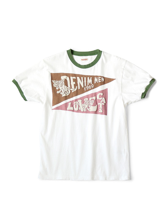 Picture No.1 of KAPITAL 20/-Tenjiku Ringer T (Pennant DENIM MEN LOVE CATSpt) K2305SC192