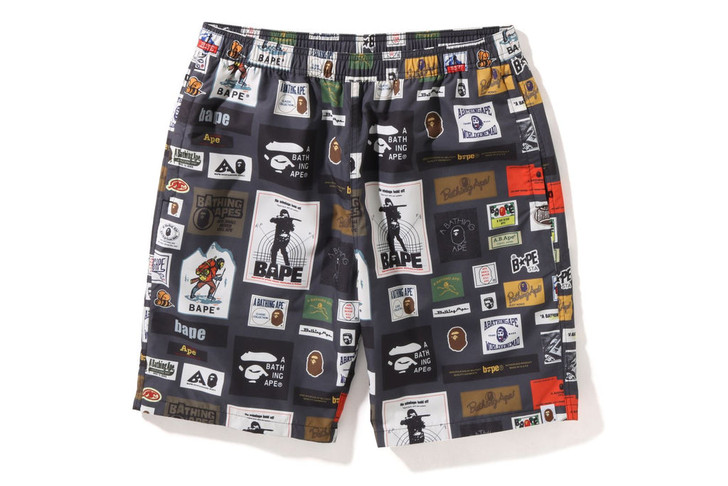 Picture No.1 of BAPE PIRATE BAPE MULTI LABEL BEACH SHORTS 1I80153005