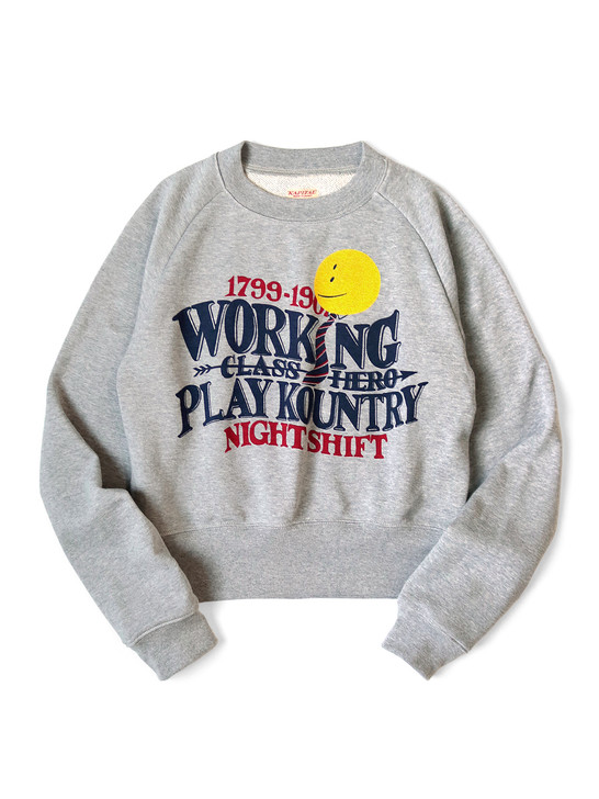 KAPITAL Sweat Shirt 30/-Fleece Crew Sweat Dinky Type (Night Shift 