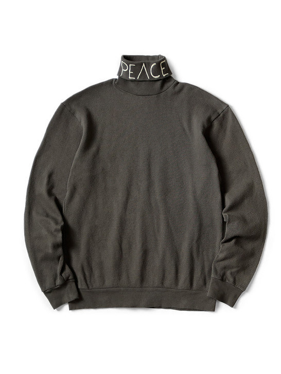 Picture No.1 of KAPITAL Waffle Jersey High Neck Long T-shirt (PEACE Embroidery) K2309LC074