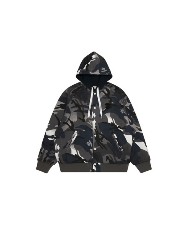 Picture No.1 of AAPE AAPE REVERSIBLE BUTTON HOODIE AAPSWMA395XAL