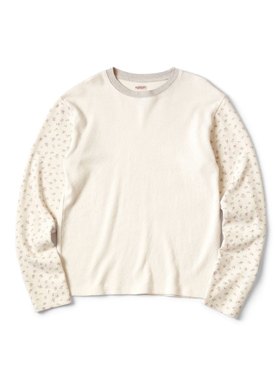 Waffle Jersey Small Flower pt Crewron T (2TONE) K2309LC077