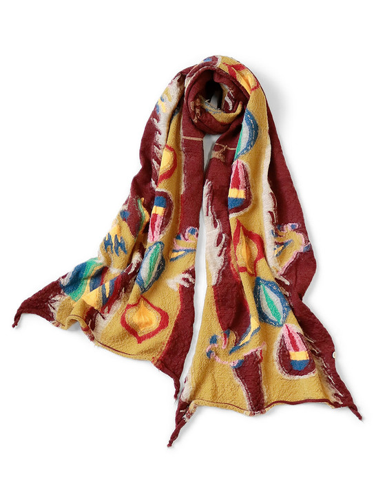KAPITAL Scarves Full-length Wool Dragon Dance HAPPY Muffler