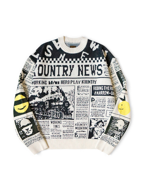 KAPITAL NEWSPAPER 8GニットK2311KN158 KAPITAL NEWSPAPER 8GニットK2311KN158
