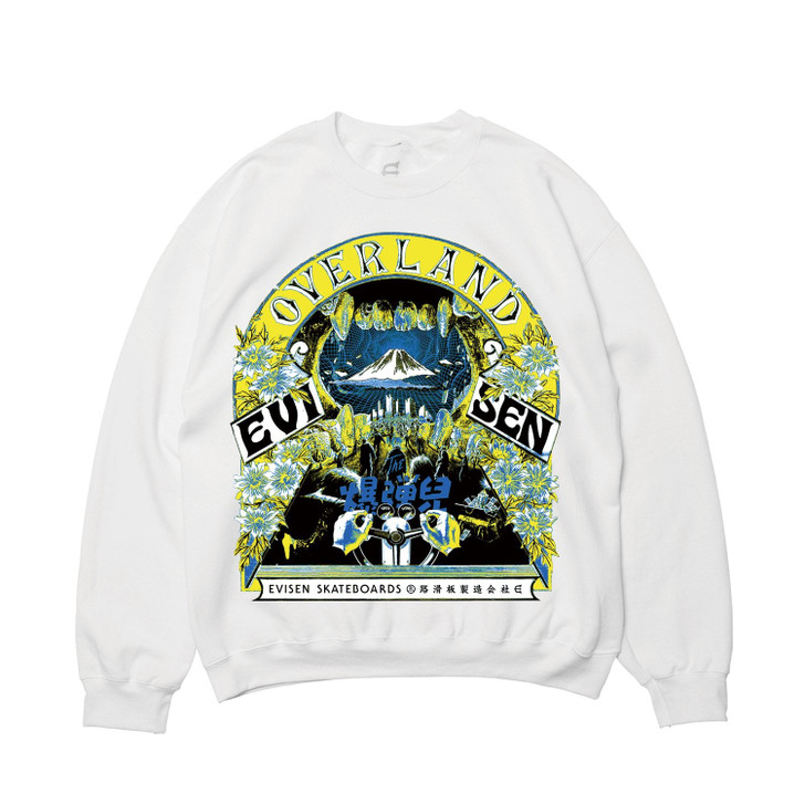 Picture No.1 of Evisen Skateboards OVERLAND CREW NECK - WHITE 8776998650170