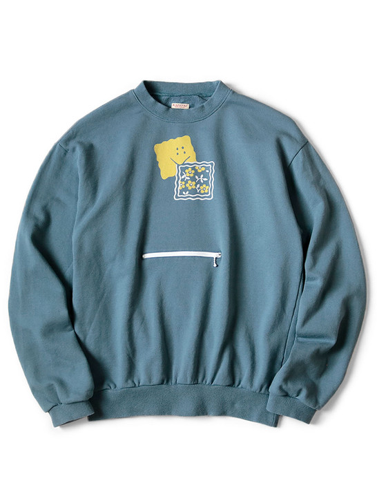 Picture No.1 of KAPITAL 30/-Fleece COOKIE Pocket Crew Sweatshirt (PECKISH RAINBOWYpt) K2308LC011