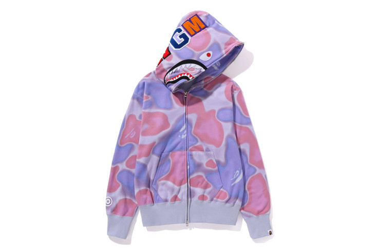 Picture No.1 of BAPE LIQUID CAMO SHARK FULL ZIP HOODIE 1K30-215-002