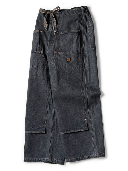14Oz Black x Kinari Denim W Knee Easy Baggy Pants K2311LP143