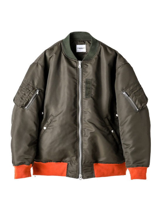 oversized bicolor flight jacket. 7261130391691