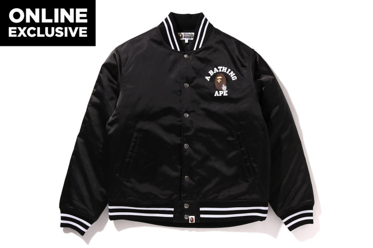 Picture No.1 of BAPE GO APE POINTER COLLEGE NYLON VARSITY JACKET 1K25-141-001