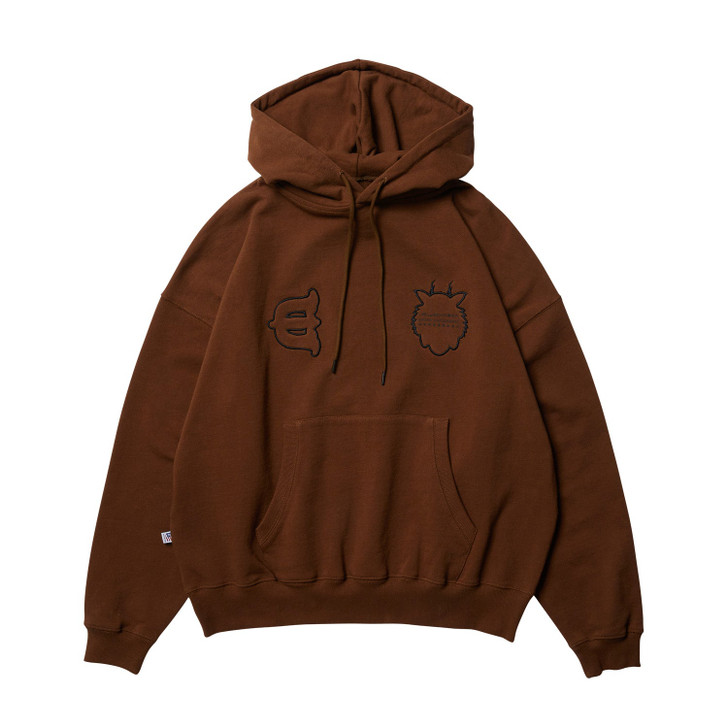 Picture No.1 of Evisen Skateboards EVISEN x Takada Music Production Office TORA EVI LOGO HOODIE - BROWN 8984719786298