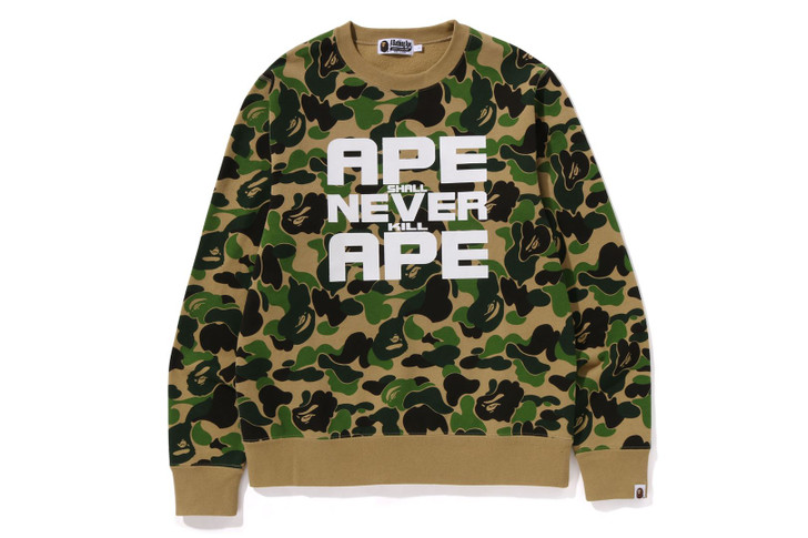 Picture No.1 of BAPE ABC CAMO ASNKA CREWNECK 1K30-113-009