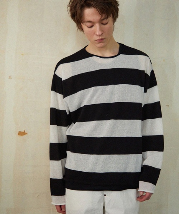Picture No.1 of NUMBER (N)INE SEE THROUGH STRIPED KNIT PULLOVER S24NK002