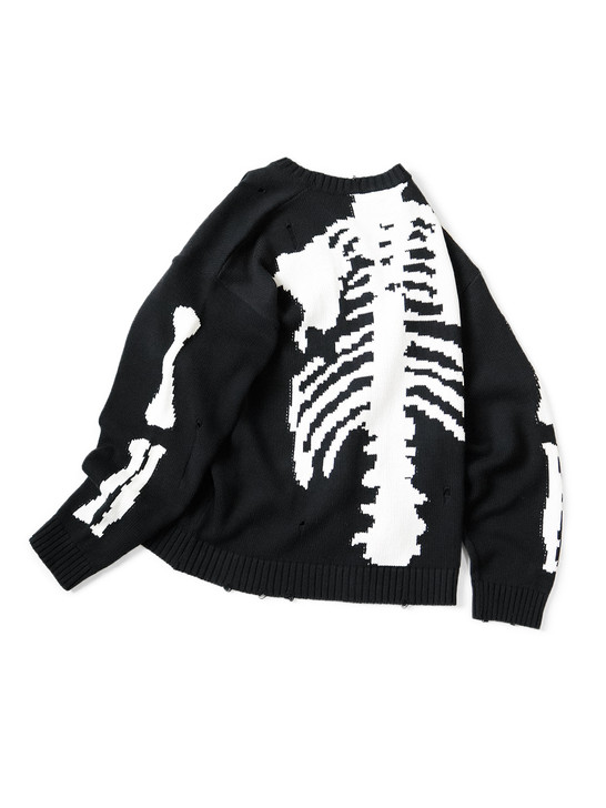 KAPITAL Knit Sweater 5G Cotton Knit BONE Crew Sweater