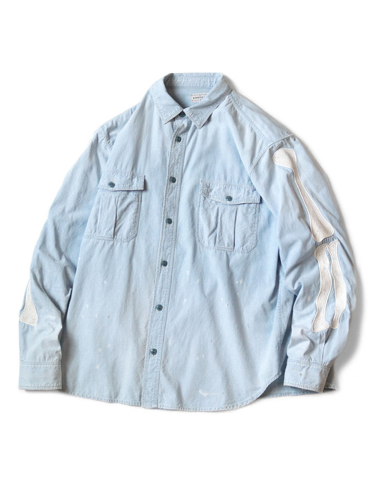 KAPITAL Shirt (Long Sleeve) Chambray Work Shirt (BONE
