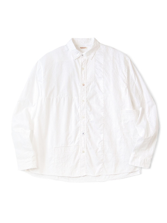 KAPITAL Shirt (Long Sleeve) Cotton x Linen Patchwork Kathmandu Shirt