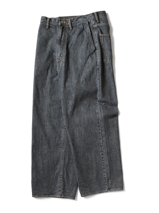 KAPITAL Pants 14Oz Black Denim Port Baggy Pants KAPITAL Pants 14Oz Black Denim Port Baggy Pants