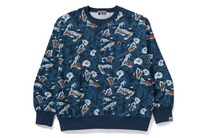JAPANESE TATTOO CAMO RELAXED FIT CREWNECK SWEATSHIRT 1K80-113-009