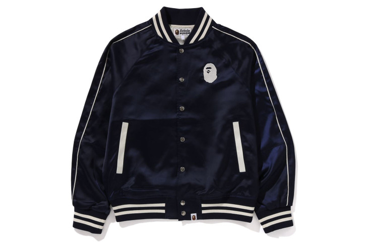 BAPE JACKET A BATHING APE NYLON VARSITY JACKET