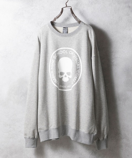 SCHOOL OF VISUAL COMEDY SWEATSHIRT / Skull Motif Circle Logo Print sweatshirt BA2NC014