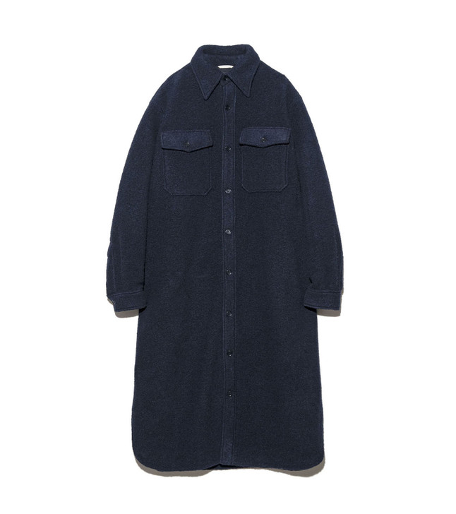 新品 ナナミカ ウインドストッパー ニットドレス 0 ワンピースコート ネイビー nanamica KNIT WINDSTOPPER Sliver Knit Dress Online Shop to Worldwide