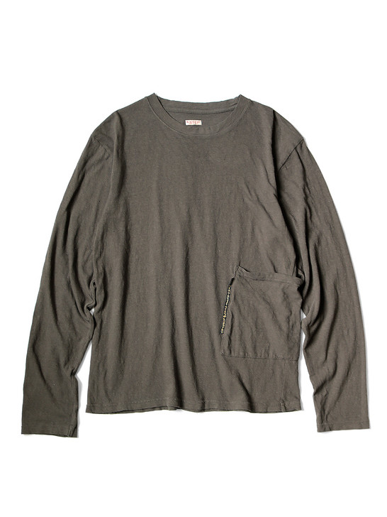 トップス KAPITAL Gauze Biscuit Pocket Long Tee KAPITAL T-Shirt Gauze Jersey Biscuit Pocket Long Sleeve T-Shirt