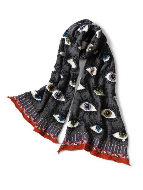 kapital ウール スカジャン ストール KAPITAL Scarves Felted Wool SPEAKEASY HAPPY Scarf (Colorful)
