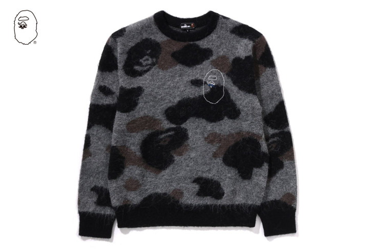 Picture No.1 of BAPE MR.BATHING APE CAMO JACQUARD SWEATER 7K80-120-303