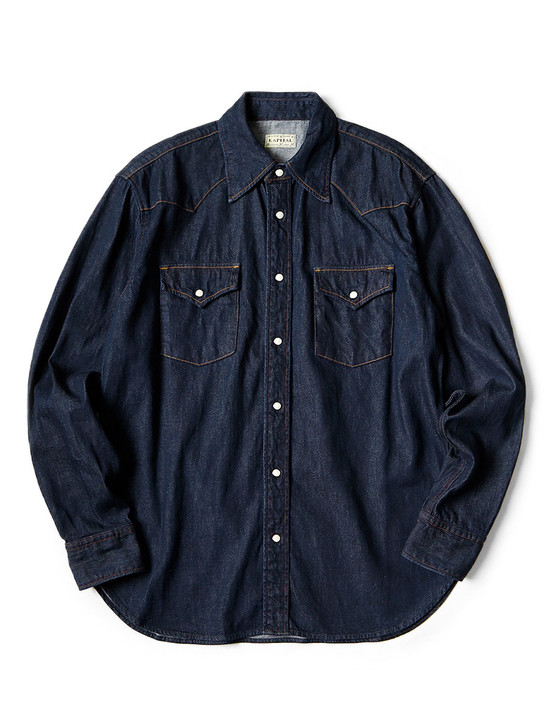 8Oz Denim Husky Western Shirt K2403LS042EK-1724LS