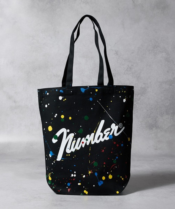 Picture No.1 of NUMBER (N)INE HAND PAINTED Number⑨ CANVAS TOTE BAG / Hand painted number Nine Logo canvas tote bag S24NA001P
