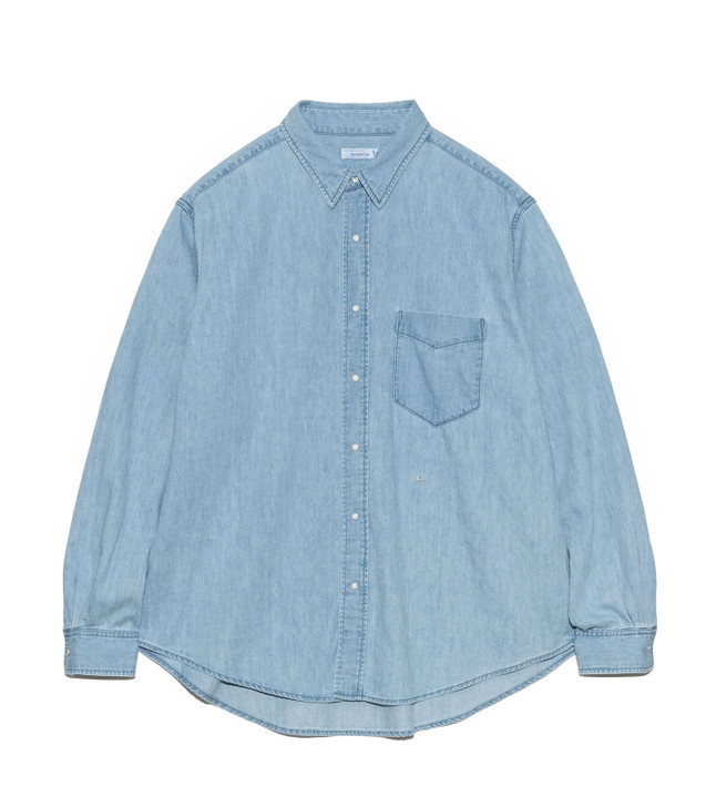 nanamica SHIRT Regular Collar Light Denim Shirt Online Shop to