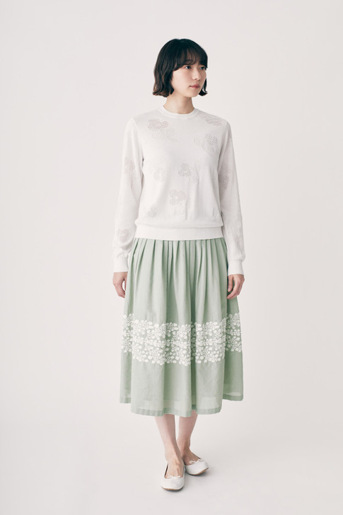 Picture No.1 of minä perhonen Floraleaf Tuck Gathered Skirt 2025 s/s ADS5411S