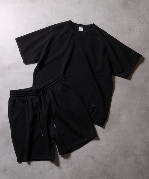Picture No.1 of NUMBER (N)INE FIRM COTTON RAGLAN SHORT SLEEVE SWEATSHIRT / EASY SHORTS 2-PIECE SET / Firm cotton raglan short sleeve sweatshirt & easy shorts 2-Piece set S25GNC005