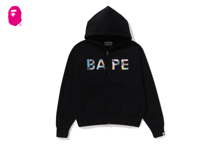 Picture No.1 of BAPE MULTI CAMO CRYSTAL LOGO WIDE ZIP HOODIE 1L80-215-008