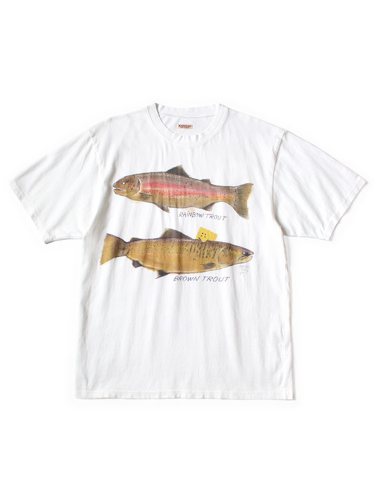 KAPITAL T-Shirt 20/- Jersey Crew T-shirt (2 Trout Peckish Rainbow Ypt)