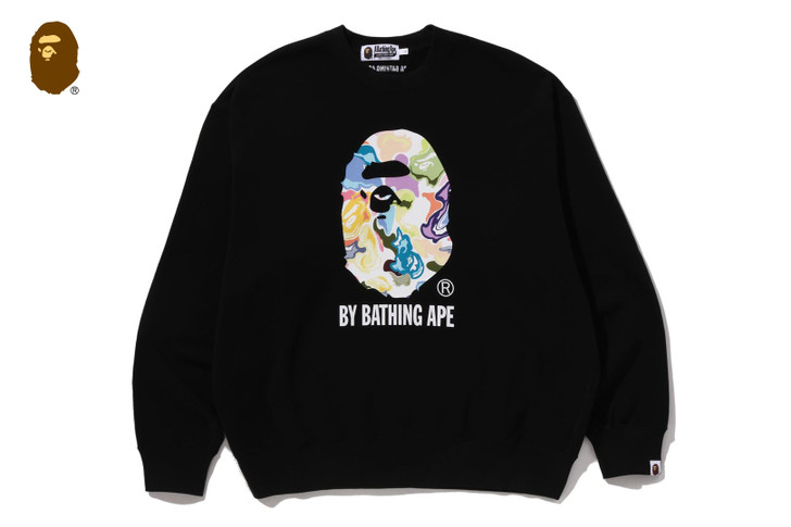 ART CAMO BY BATHING APE RELAXED FIT CREWNECK SWEATSHIRT 1L80-113-302