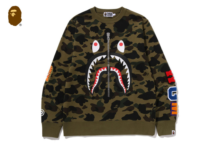 1ST CAMO SHARK CREWNECK SWEATSHIRT 1L80-113-011