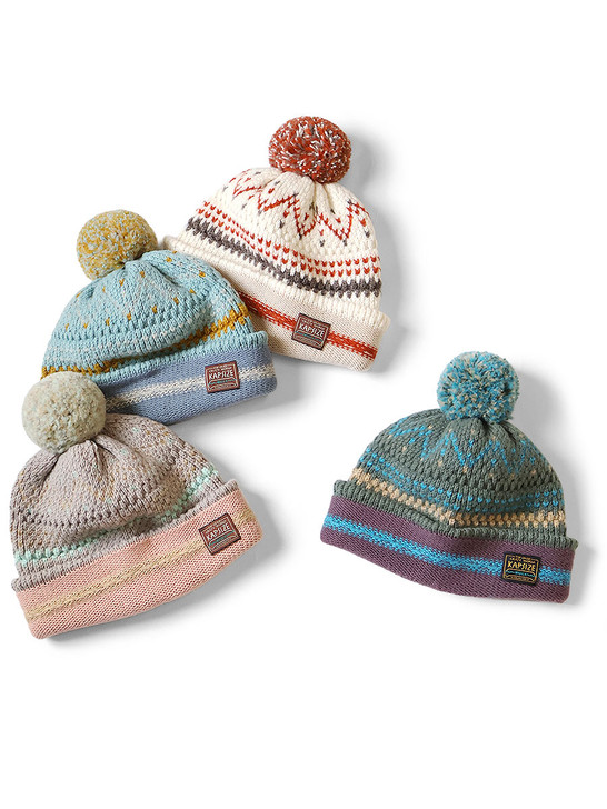 【希少】Kapital 5G Himalayan Cap ニット レザー KAPITAL 5G Wool Knit Cap White | HAVEN