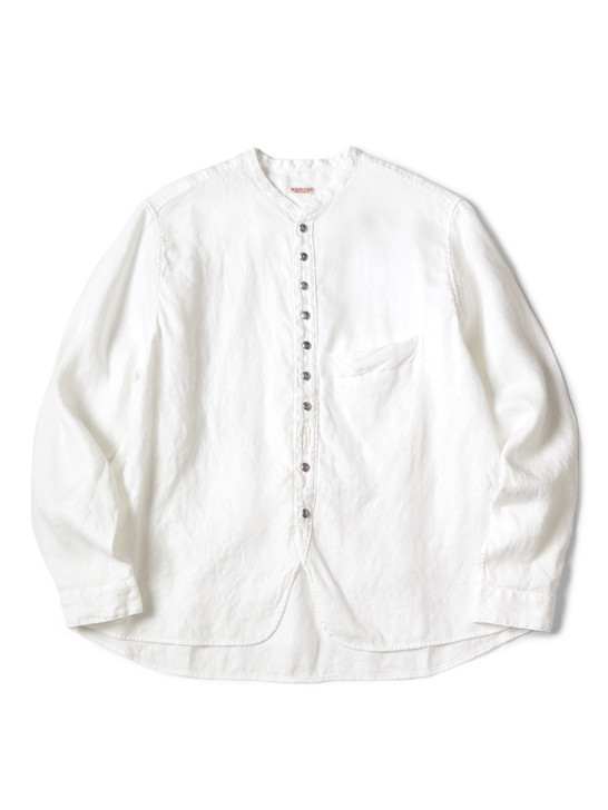 Gauze Linen Herringbone Stand Penny Shirt EK-598LSA