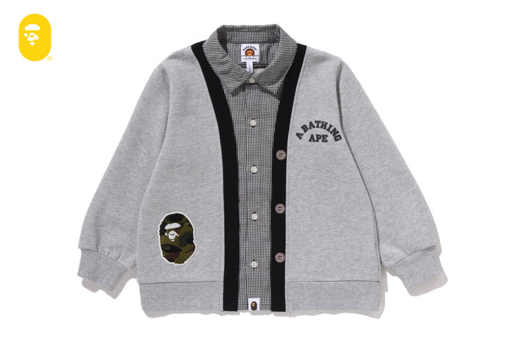 1ST CAMO APE HEAD SHIRT LAYERED CARDIGAN 1L80-313-007