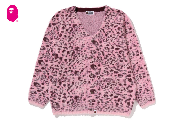 WILD LEOPARD PATTERN SHAGGY KNIT CARDIGAN 1L80-220-001